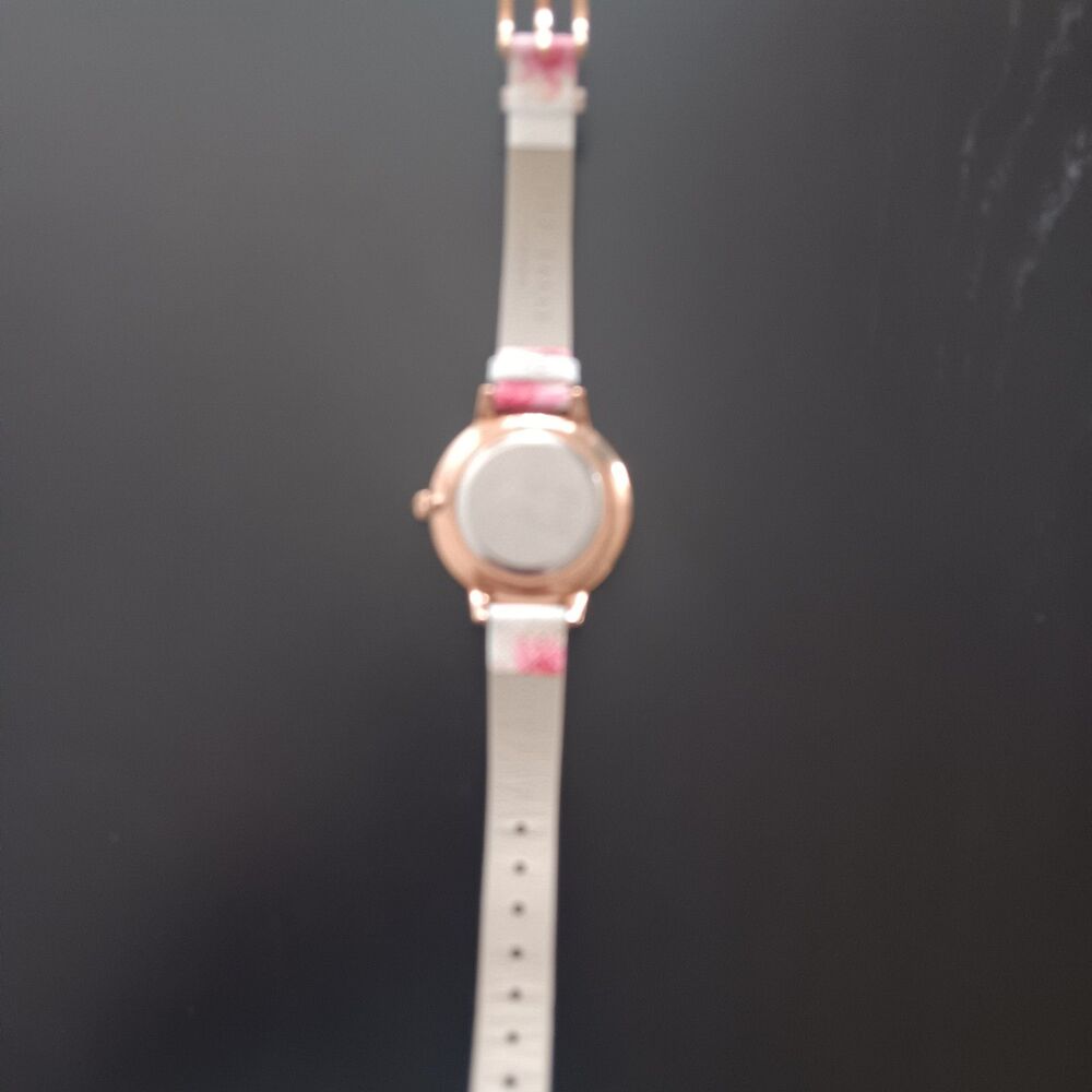 Ted Baker London 38mm steel silver dial ladies quartz watch gold tone floral - Picture 8 of 10